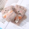 Nouveaux Gants d'Hiver Chauds Mignons Dessin Animé Petite Fille pour Vélo en Plein Air Pour Prévenir le Froid Bébé Écriture Demi-Doigt Rabat