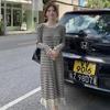 Guaranteed To Be In Stock - If Out of Stock, We Will Notify You. Striped Knitted Dress Women's New Tassel Edge Medium and Long Dress Is Cold Silk.
