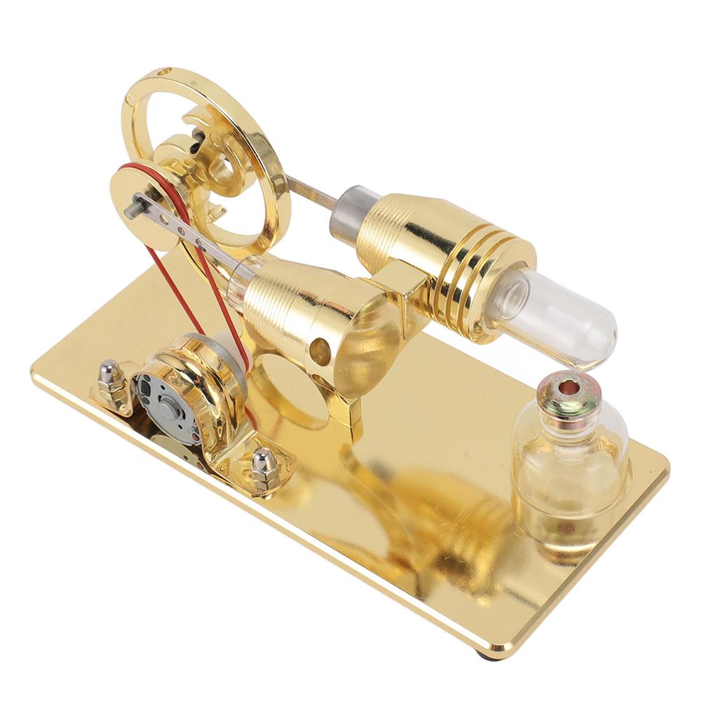 Sterling Engine Model with LED Bulb and Flywheel Stirling Engine Motor Model Educational Toy Electricity Power Generator