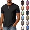 Herren Henley-Shirt Kurzarm Lässig Knopfleiste T-Shirt Leichter Weicher Stoff Sommer Oberteil