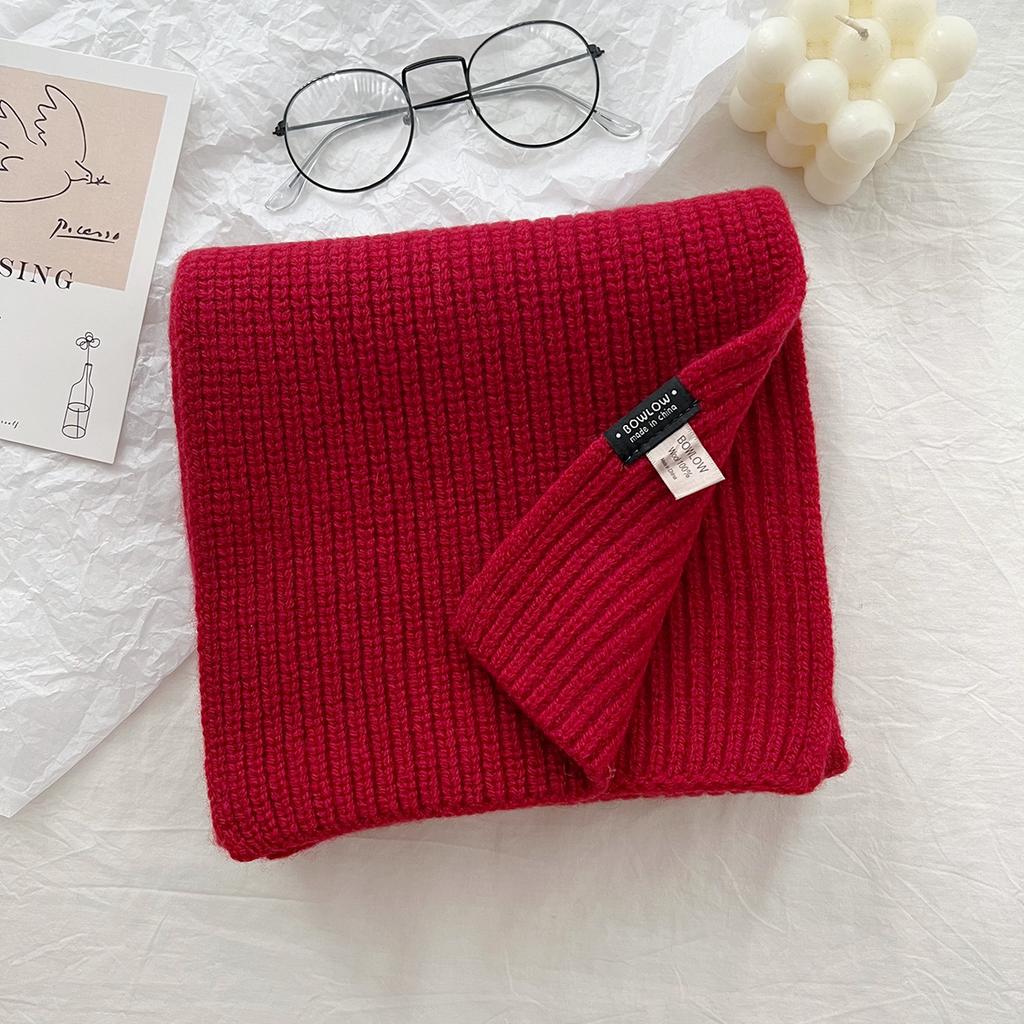 Clearance Japanese soft waxy premium 111 cotton solid color knitted scarf autumn and winter atmosphere versatile warm scarf