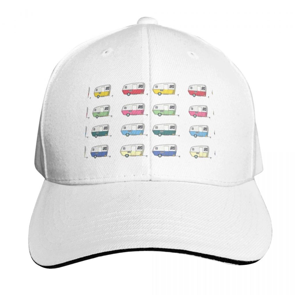 Colourful Vintage Eriba Puck Caravan Daisy Cap Fashion Casual Baseball Caps  Summer Unisex Baseball Hats Polychromatic