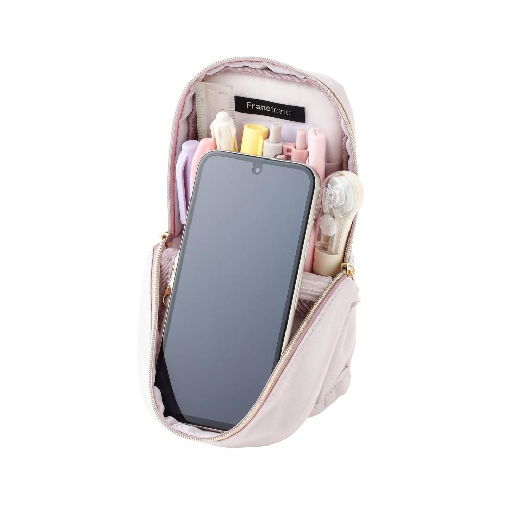 Franc Franc Japan Noble Quilt Pen   Smartphone Stand Pouch Light Pink