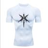 Gothic Cross Pattern  Men’s Sport T-shirt Training/fitness Compression Athletic Wear  Running T-shirt  Rashgard Y2K Top
