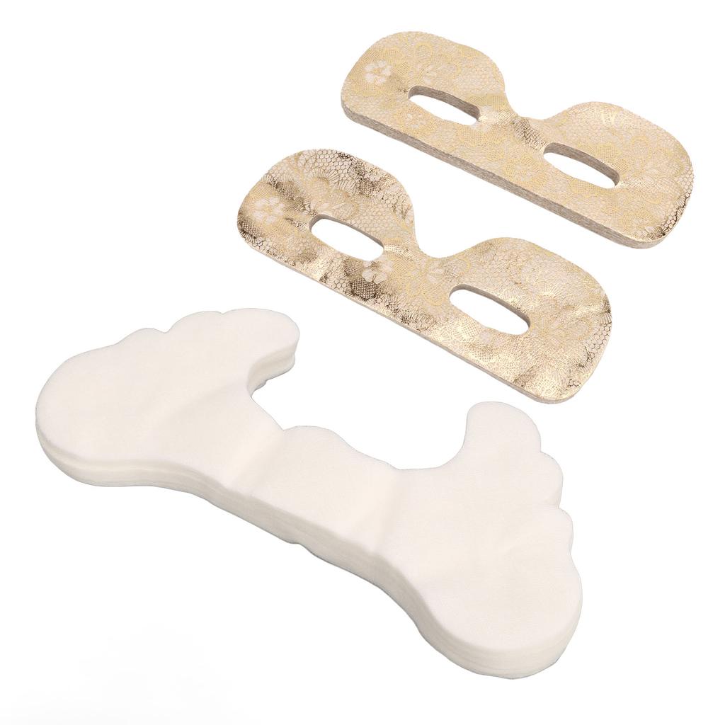 100pcs Soft Thin Flower Pattern Eye Mask Paper 100pcs Butterfly Shaped Cheek Mask Paper Sheet for Moisturizing