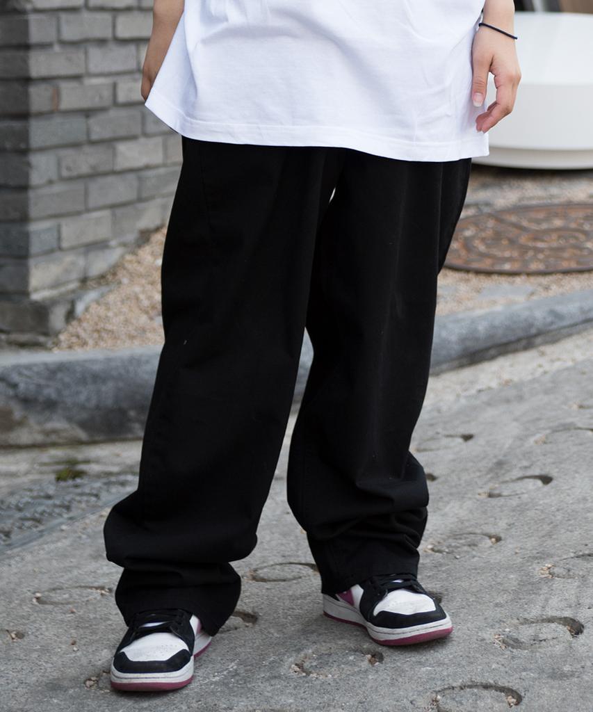 Bieseulaebis Mid 90 Baggy Cotton Pants Black