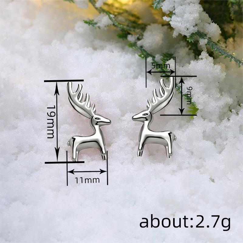 Christmas Stud Earrings, Realistic Deer, Elk, Big Antler Earrings, A Sense Of Design Trend