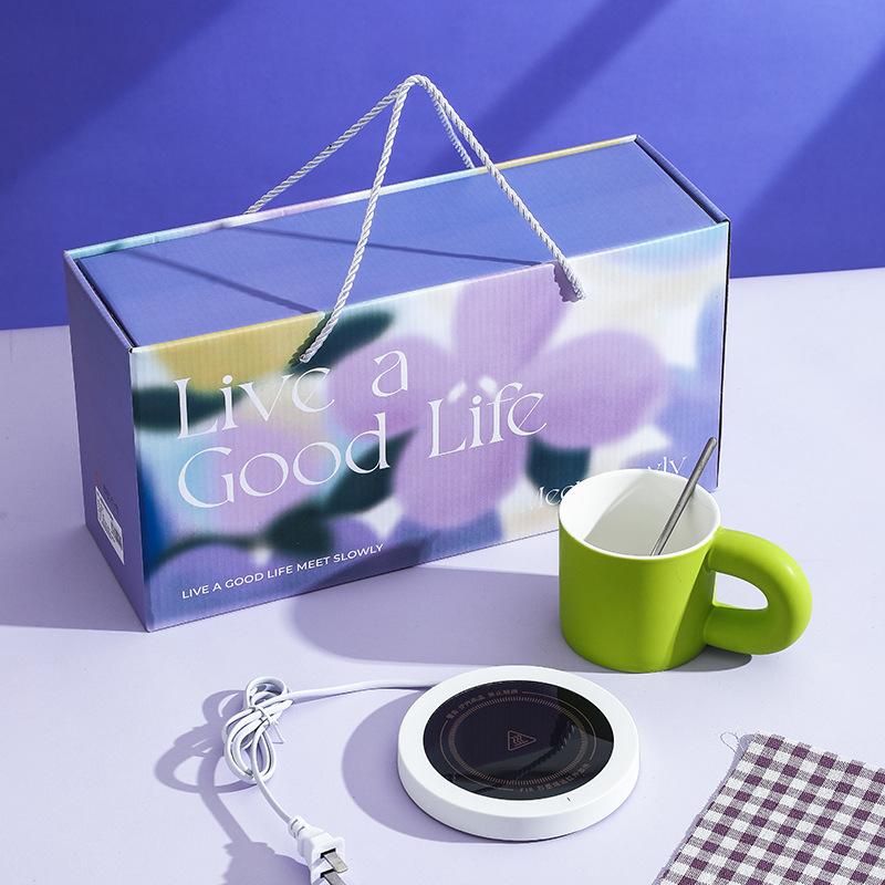 Life In Good Life Keramiktasse mit konstanter Temperatur Hochwertiges Geschenkset Farbglasur INS Becher Festival-Event Souvenir