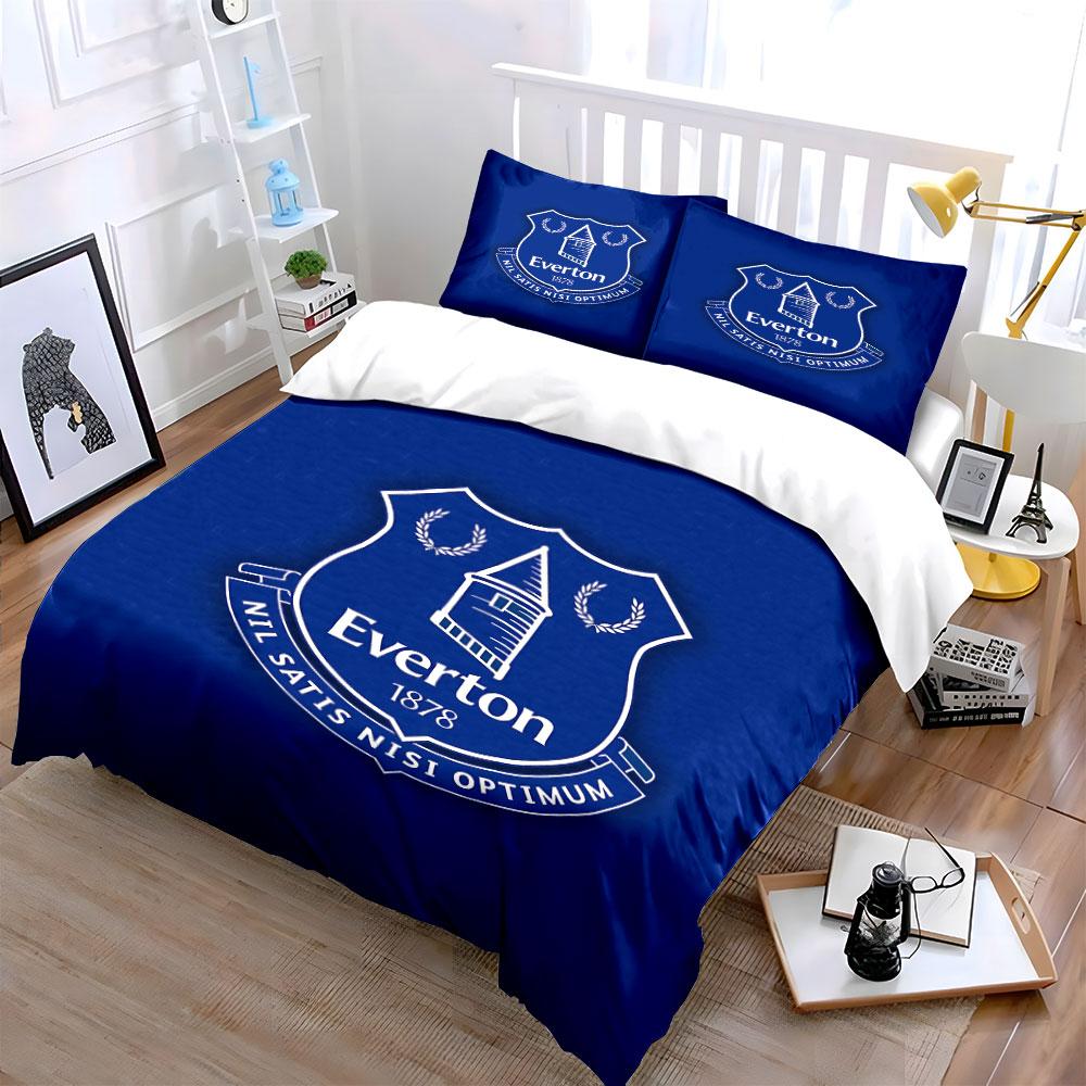 Blue Everton Logo Bedding Set Bedding Duvet Cover Set Duvet Cover Pillowcases (1 * Duvet Cover 2 * Pillowcases, Without Duvet Insert)