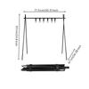 Foldable Camping Rack with Hanging Hooks Compact Triangular Freestanding for