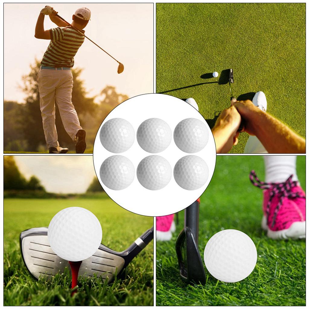 6PCS Synthetic Rubber LED Luminous Golf Ball Bright Attractive for Night Daytime TrainingRed
