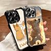 Corgi Dog Cute Plating Phone Case For Iphone 16 17 Pro Max Air 16E 14 15 Plus 12 13 Mini Anti-Fall Airabag Cover