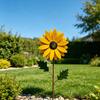 Metal Sunflower Garden Stake Decorative Iron Sunflower Stake Outdoor Flower Yard Art Stake for Patio Lawn Pathway Flower Bed Decor