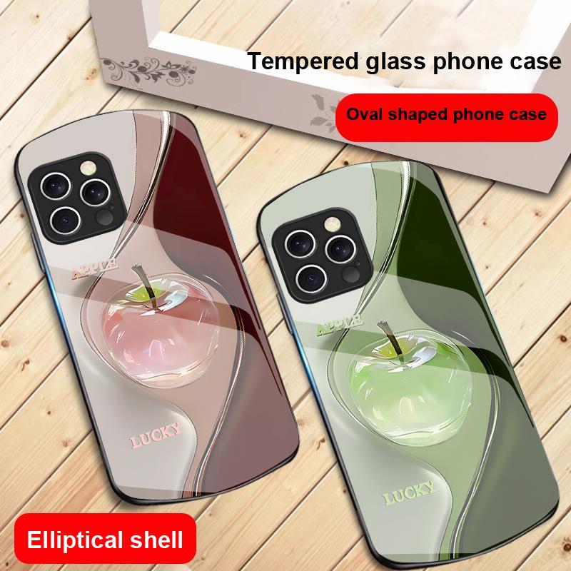 Gradient Crystal Apple For iPhone 16 15 14 13 Plus 12 mini 11 Pro Max XR Xs Max X 7 8 6 6S 2022 20 Elliptical glass phone case