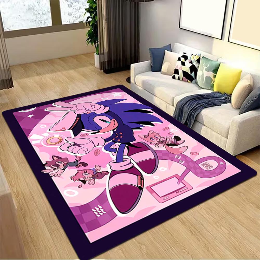 Sonic The Hedgehog Heroes Decoration,Carpet,Living Room,Bedroom, Non-slip,Square rug