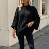 Women's Long Sleeve Pullover Sweater, Oversized Thick Knit Sweater for Fall and Winter