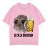 Sad Hamster Delicious Beer Funny Meme Kawaii Tshirt Unisex Unisex Fashion Hip Hop Tshirts Shortsleeved Cotton Loose T Shirts