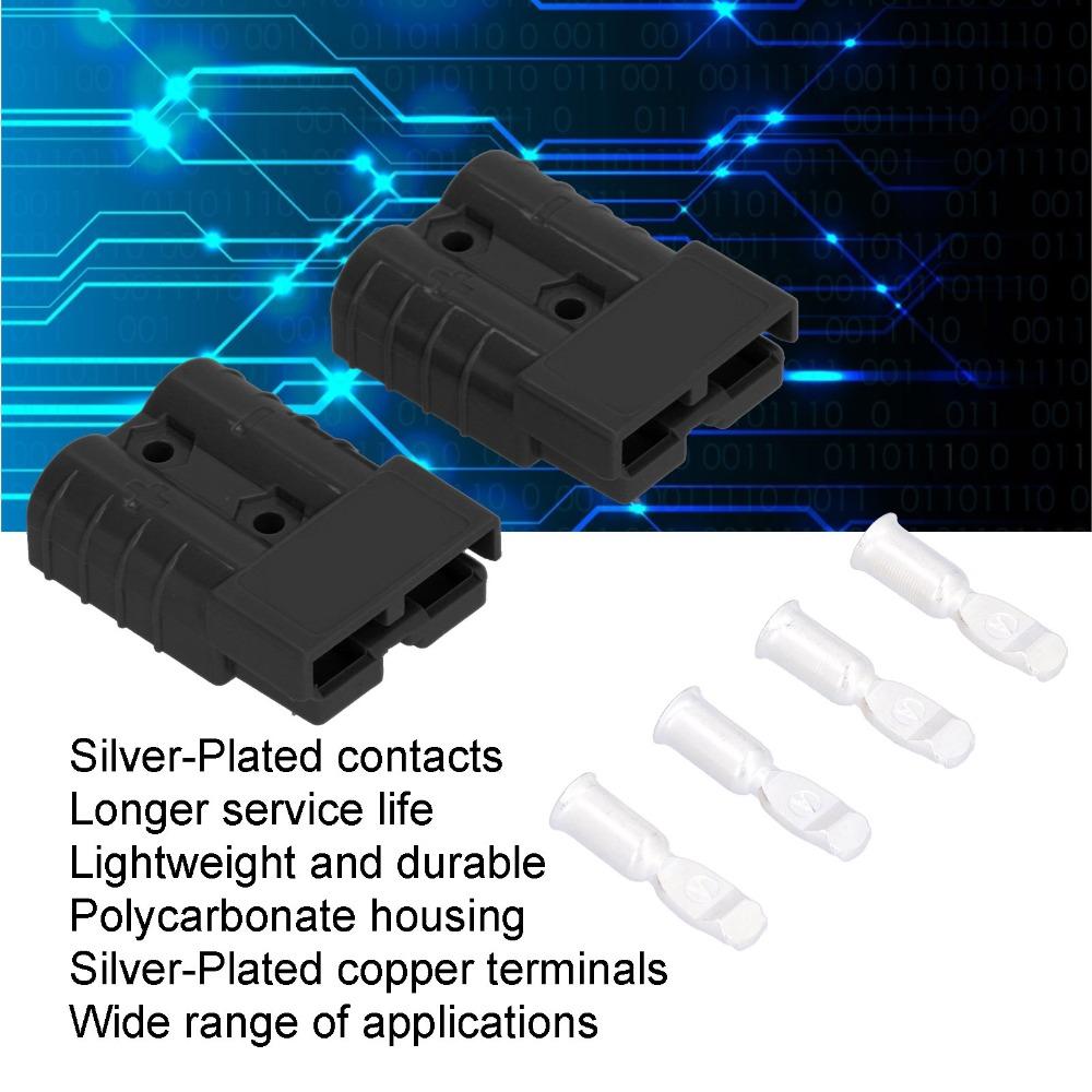 2PCS 50A Battery Connector 600V Lightweight Design Quick Disconnection Plug Quick Connect Disconnec Automotive Battery
