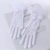 Summer Bow Fishnet Crystal Flower Wedding Gloves Sun Protection Mittens Women Driving Gloves Lace