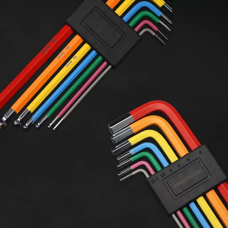 7Pcs Bicycle Hex Key Set Colorful Hexagon Spanner Flat Ball Opening Wrench MTB Road Bike Repair Tool Kit 1.5/2/2.5/3/4/5/6mm