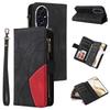For Honor 200 5G Leather Case with Strap Zipper 9 Card Slot Phone Cover Stand