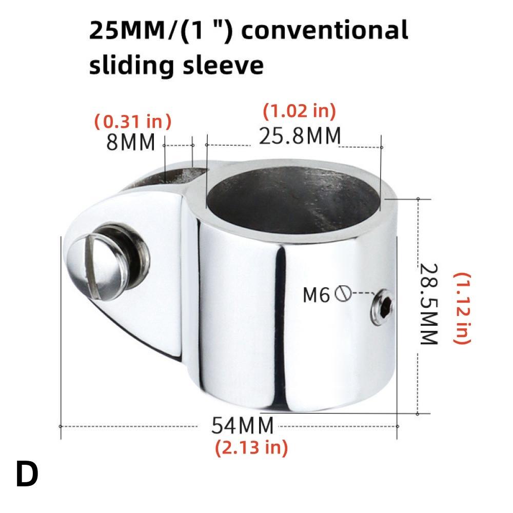 Pair of O.D. 19/20/22/25/30/32/38mm Boat Awning Umbrella Accessories Yacht Hardware 316 Stainless Steel Fixed Bracket Clamps
