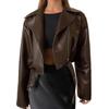 Cross-border Wholesale European and American Style Short PU Leather Jacket for Women, Motorcycle Jacket, Slim Fit, High-end Black Jacket, Trendy Insta