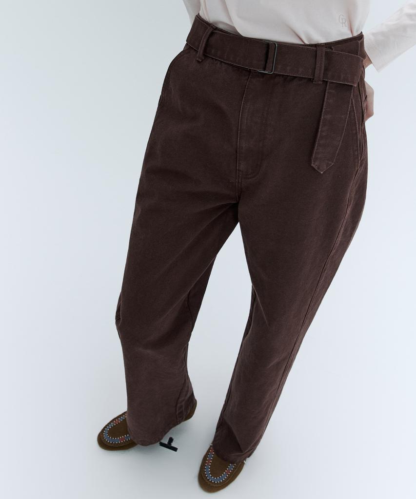 CITYBREEZE Belted Curved Pants_2 Colors