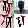 Long Ribbon Bowknot Velveted Hair Clip for Women and Girl Large Barrettes Ponytail Holder for Various Hair Styling Clip