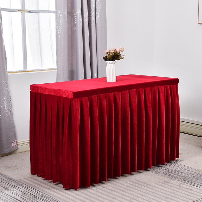 Konferenztischdecke für Hotels, rechteckige Tischdecke für Büros, Anmeldebereich, Flanelltischdecke, Tischüberzug, Tischrock