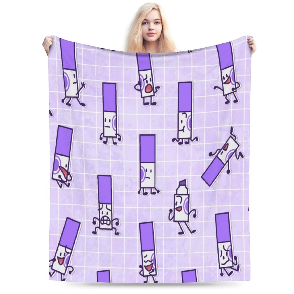 BFDI Throw Blanket Soft Novelty Blanket For Home Decor Travel Flannel Bedspread Bed Cover