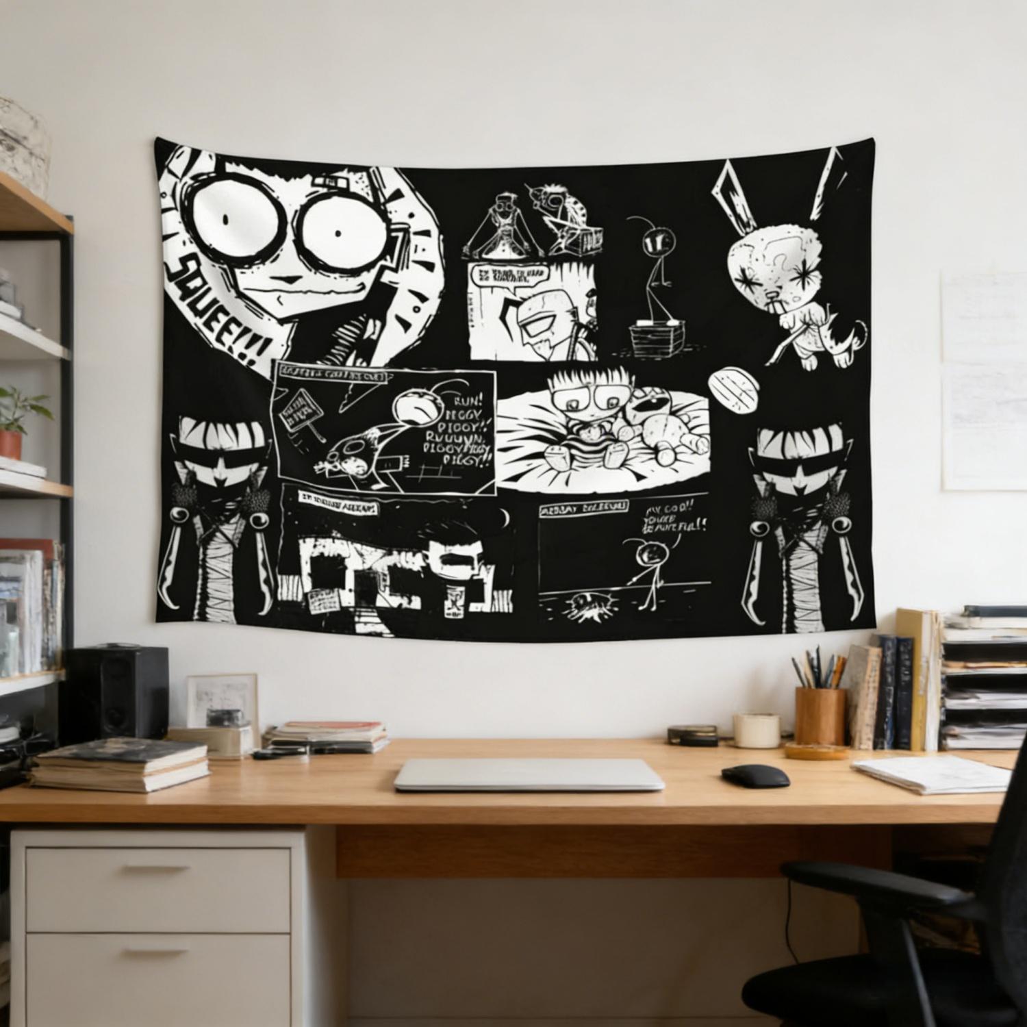MultiSize Johnny the Homicidal Maniac Comic Pattern Tapestry for Festival Party Daily Use High Quality Print Design 74x94cm(29x37in)
