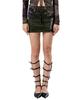 Leoninghai Patent Leather Mini Skirt [Khaki]