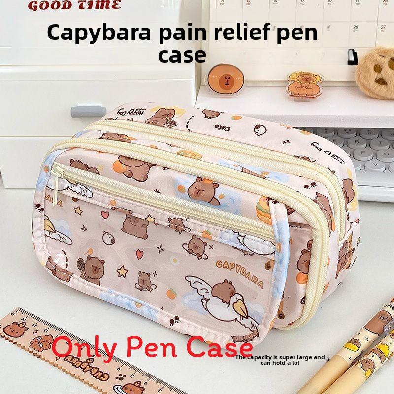 

Capybara Pen Case With Multiple Compartments For Students And Office Use Style A