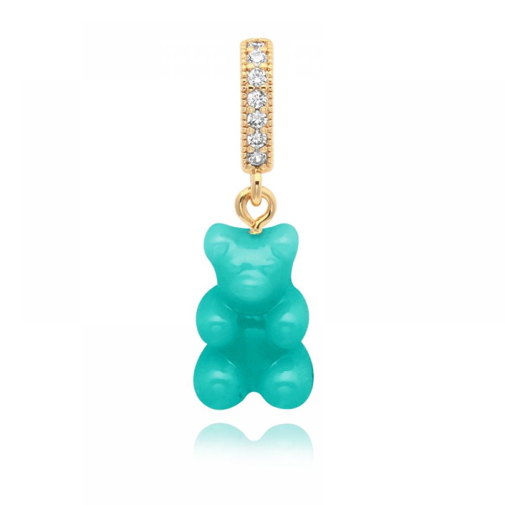         Nostalgia Bear Mykonos Blue Pave Connector                             