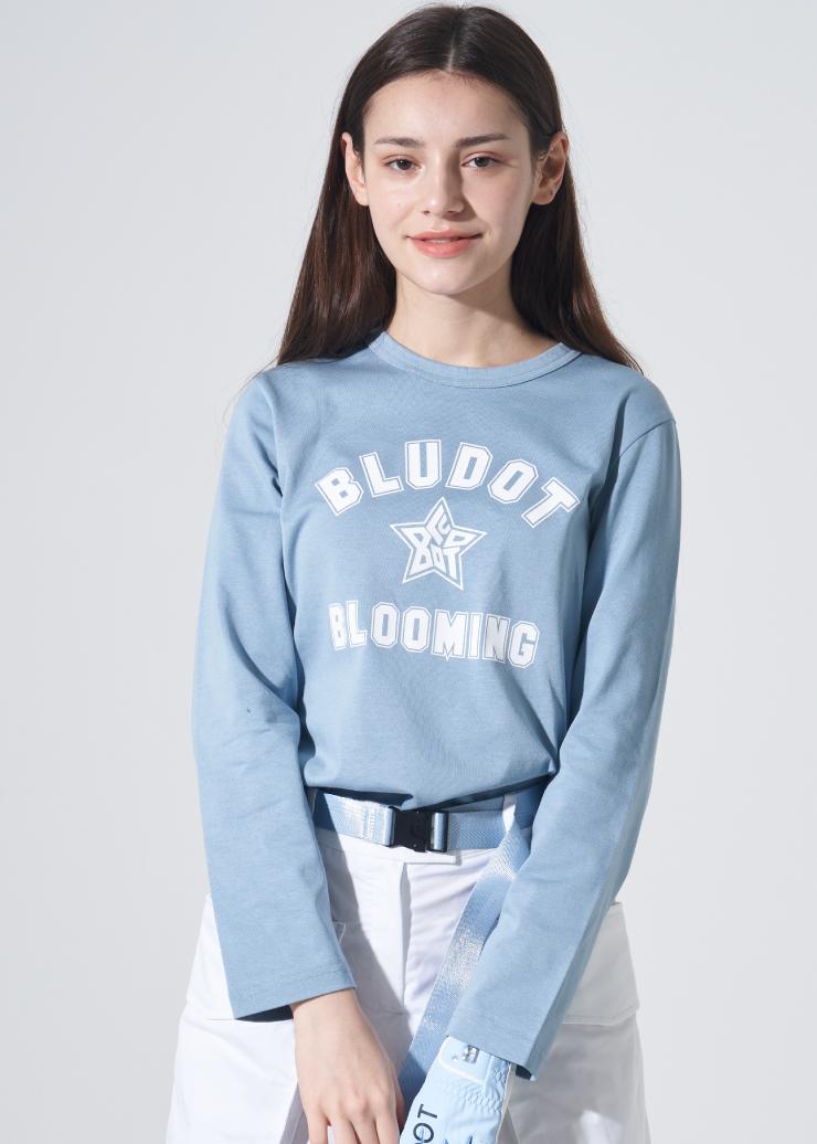 Blue Dot Graphic Print Long Sleeve T-Shirt_Sb 85