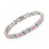 Bracciale Magnetico Eco-friendly Moda Europea & Americana con Pietra Rimovibile e Intarsi di Diamanti; Bracciale da Donna Regolabile in Lega.