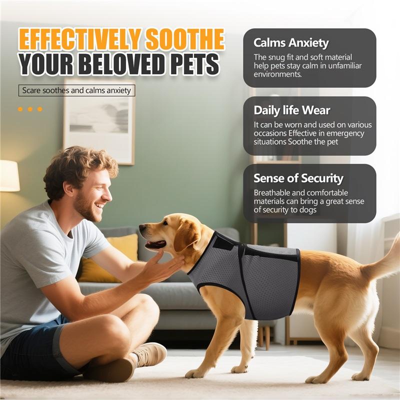Giacca Anti-Ansia per Cani, Cappotto per Cani per i Temporali, Maglietta Calmante per Cani Delicata sulla Pelle - Mantiene l'Animale Calmo, Gilet Anti-Ansia per Cani e Gatti