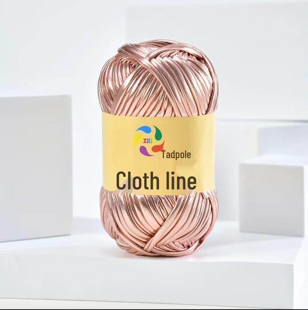 חוט בד מטאלי מבריק בצורת ראשן ליצירה עצמית של תיקים וכובעים ארוגים