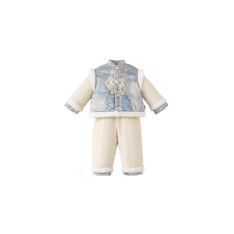 Boys' Hanfu Winter Children's Tang Suit First Birthday Outfit Boy's Traditional Chinese Style Winter Clothing New Chinese Style Suit Autumn and Winter