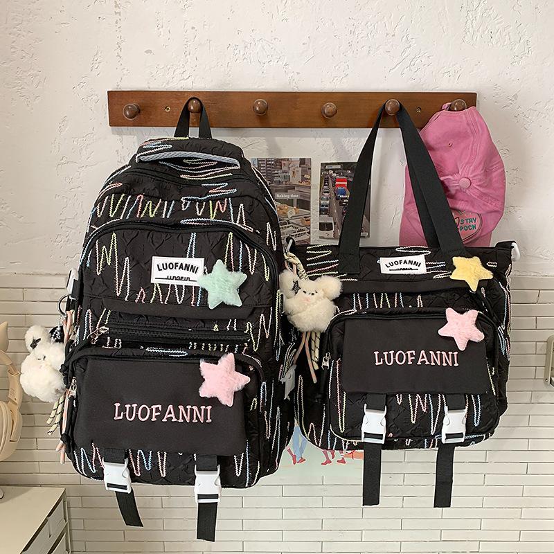 Schoolbag college style schoolbag for girls junior high school students cute Korean version large capacity backpack lightweight high school students