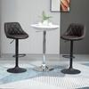 Set of 2 Adjustable Bar Stools with Backrest and Footrest, Metal Base and Faux Leather Seat, 46x48x83-104 Cm, Brown and Black