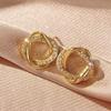 Twisted Knot Stud Earrings for Women Sparkly Interlocking Circle Earrings Minimalist Daily Fashion Jewelry