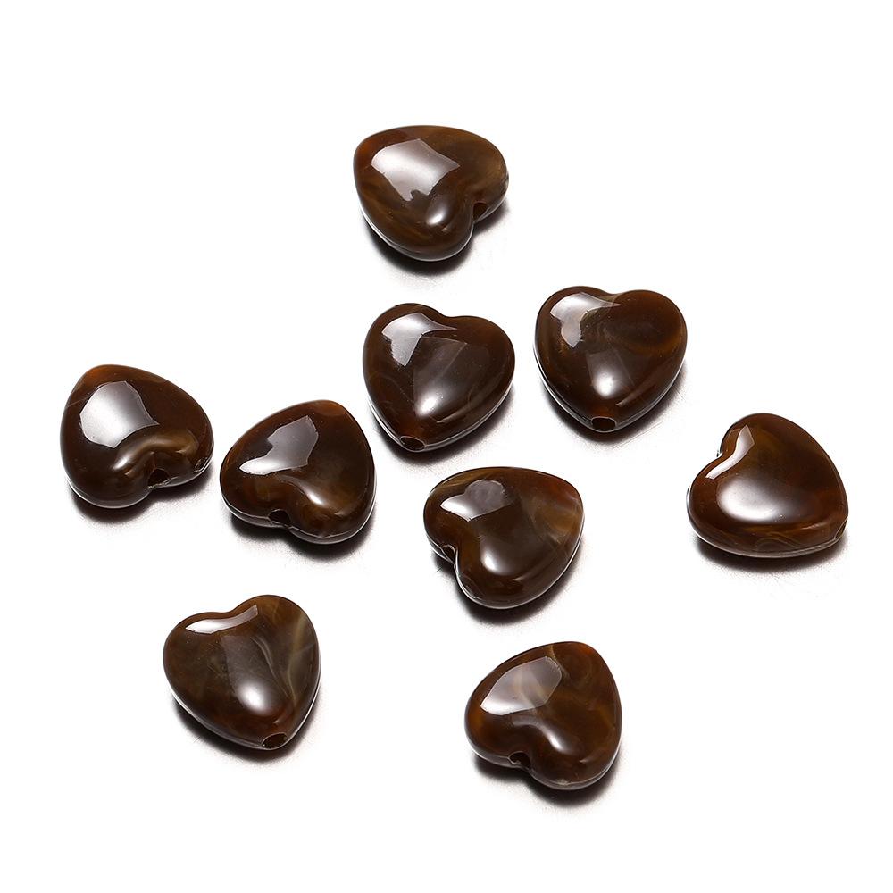 20pcs 14mm Heart Shape Sweet Acrylic Texture Plastic Loose Beads Jewelry Making DIY Crafts Findings Accessories Material