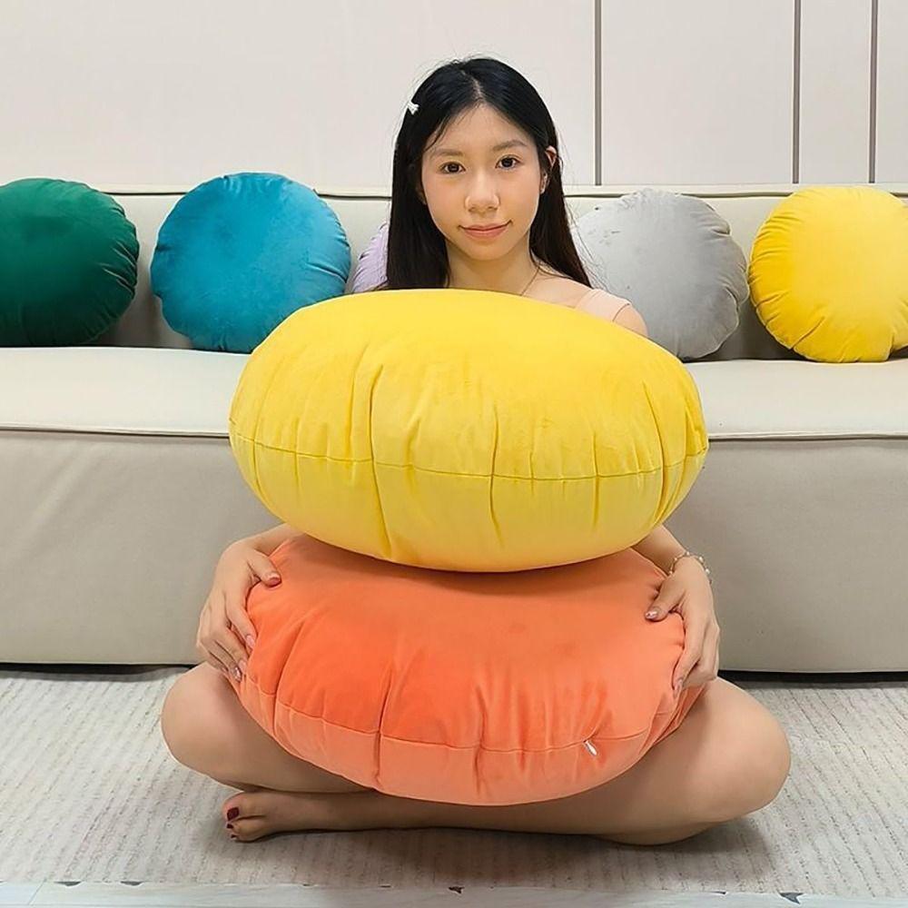 Round Nap Pillowcase 40*40cm Sofa Cushion Cover Pillow Protector Cases  for Living Room&Bedroom