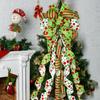 Large Green Bow Christmas Tree Topper Bow Wreath Linen Bowknot Decorations  Ornaments
