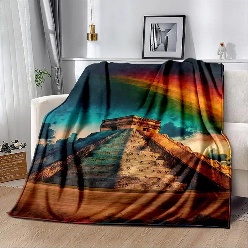 Egyptian Pyramid Famous Architecture Blanket,Soft Throw Blanket for Home Bedroom Bed Sofa Picnic Travel Rest Cover Blanket Kids