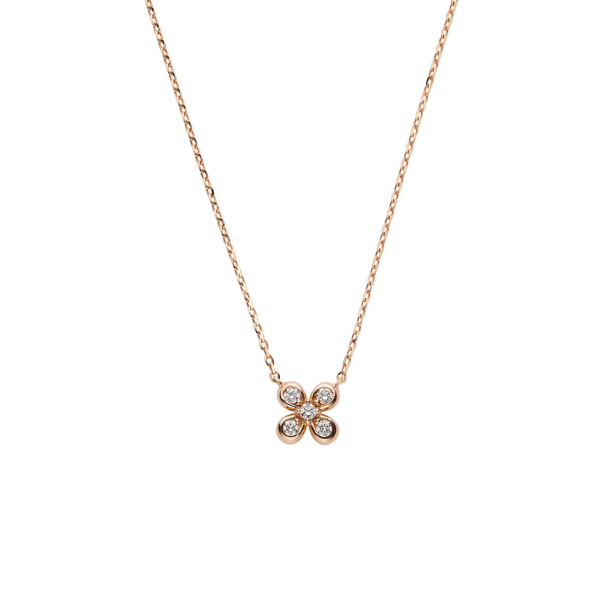 

Necklace K18 pink gold diamond flower AGAN652940DI [Vendome Aoyama] [Official]