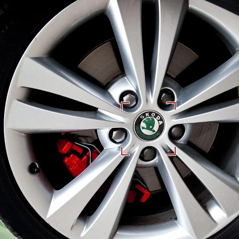 4Pcs 56mm Car Wheel Center Caps Hub Cap Covers Emblem Styling For Skoda Octavia Kodiaq Fabia Rapid Superb A5 A7 2 Kamiq Karoq