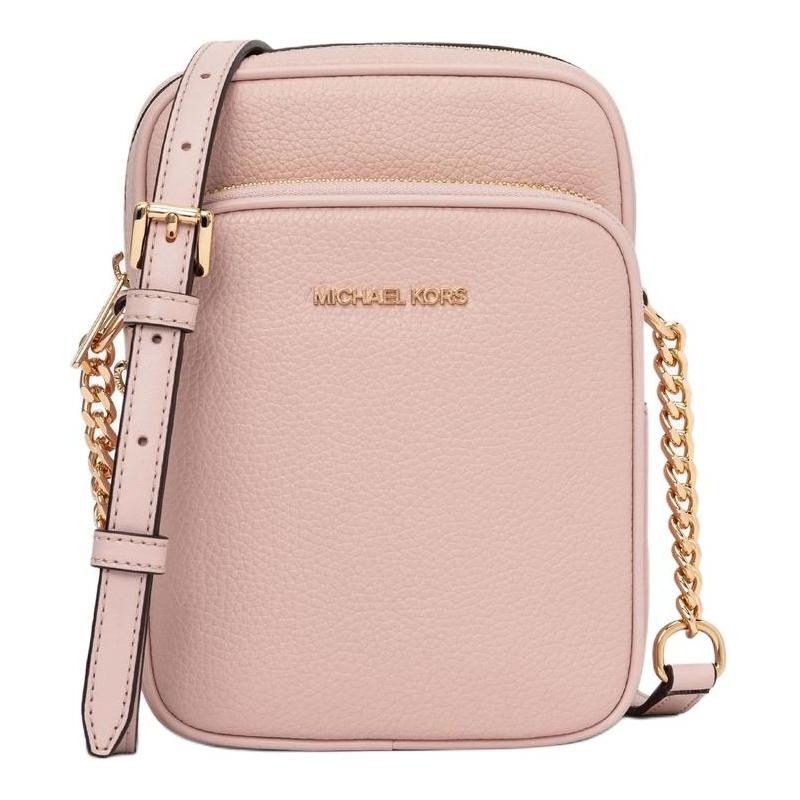 MICHAEL KORS Jet Set Travel Zipper Closure Chain Pebbled Leather Shoulder Crossbody Medium Women s Blush Pink красный